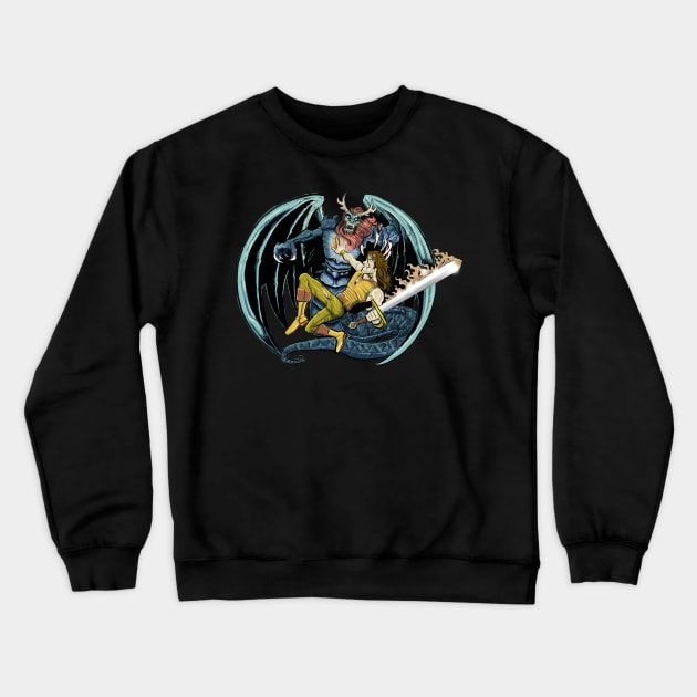 Knight Vs. Dragon Crewneck Sweatshirt by FoxStorytelling